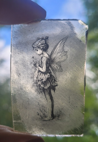 Stained glass fairy piece - glass,