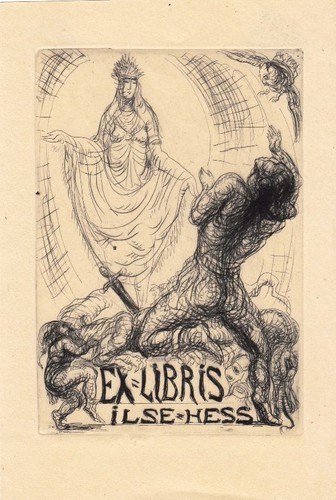 Exlibris bookplate radierung - bookplate,