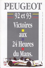 PEUGEOT SPORT 905 LE MANS 24 HOURS 1992 & 1993 WIN ORIGINAL PERIOD STICKER