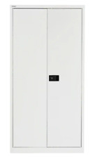 Bisley White Cupboard 3-Shelves Steel Lockable 1.8m Tall Locking (VAT Incl)