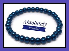 Elastic Glass Pearl Bead Stacker Bracelet - 24 + Colours / 5 Sizes - NEW 6mm