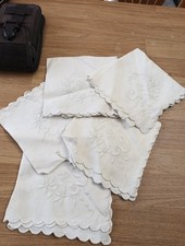 Five Vintage Linen Napkins