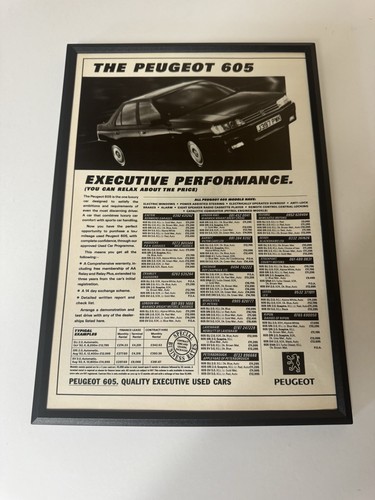 Framed original 1993 peugeot - framed,