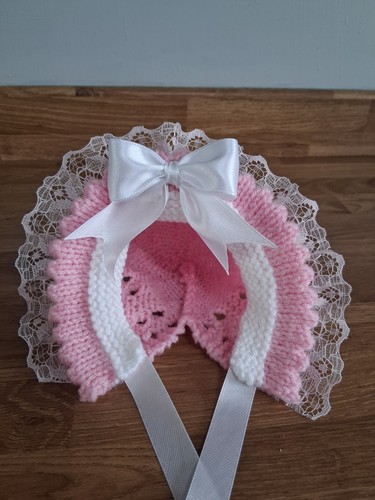 Baby girls knitted - knitted, bonnet/hat