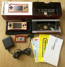 Nintendo Gameboy Micro 20th Anniv. Famicom Console with Box, Manual + Games F/S