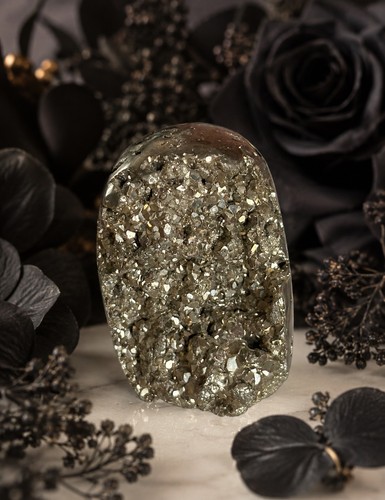Brazilian golden pyrite geode - brazilian,