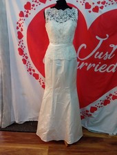 Wedding dress size 12 ivory lace/satin Mark Lesley, see measurement chart,  U