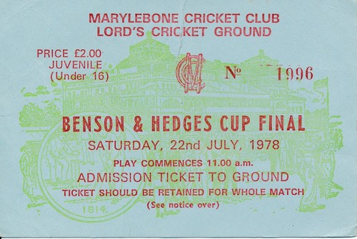 Cricket ticket benson - ticket, &