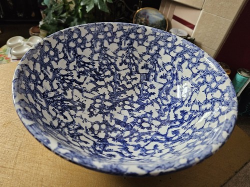 Vintage large bowl blue - vintage,