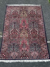 Handmade Persian Rug 130x180cm – Soft Framed Design, Wool & Silk, Elegant Carpet