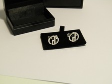 Dunhill 925 Silver Round D Logo Cufflinks