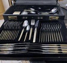 SBS Bestecke Edelstahl Solingen Cutlery Set Case Germany Knife Fork 70pc
