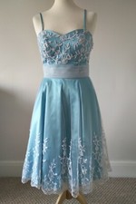 SOUSOURADA Women's Skater Cocktail Dress Sequin Embelished Embroidered Size 2