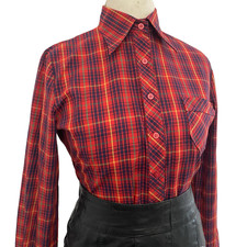 Vintage 1970s Check Shirt Red