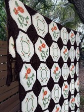 Vintage Hand Crochet Afghan