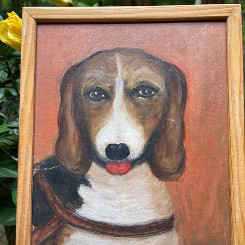 Vintage dog painting - dog, pet