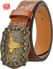 Western Leather Cowboy Buckle