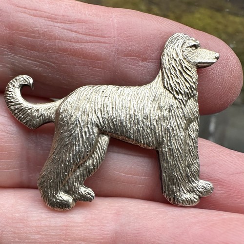Vintage afghan hound dog gilt - hound,