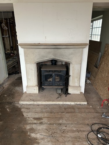 Stone fireplace - stone,