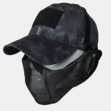 Airsoft Mesh Face Mask with Ear Protection Tactical Paintball Gear