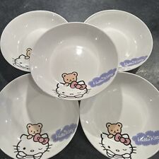 Sanrio Hello Kitty 2010 Ceramic Porcelain 8”Dinner Pasta Bowls Set Of 5