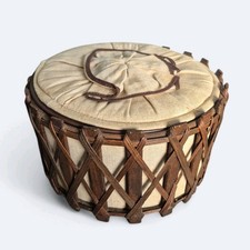 Vintage Retro Large Woven Sewing Basket With Ruffle Top & Organiser Insert *Read