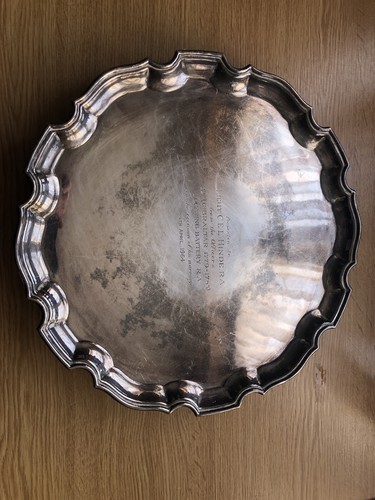 Engraved silver plated footed - engraved,