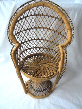 Vintage Rattan Peacock Fan