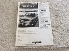 Mini Cooper Formula Miglia 998cc Formula R 1293 cc Paul Huxford Special Brochure