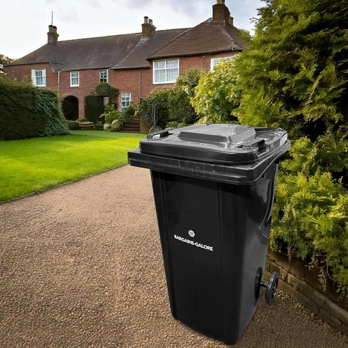 240l black wheelie bin outdoor - black,