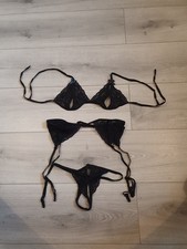 BNIP Sheer Black Lace Peep Bra