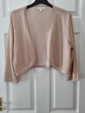 Monsoon Shrug Bolero Cardigan Size Large 16 18 Rose Gold Womens New 