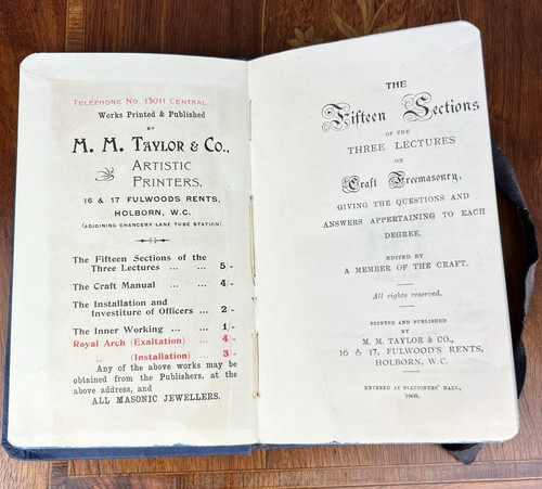 Antique 1903 masonic book - antique,