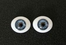 Solid glass eyes oval flat