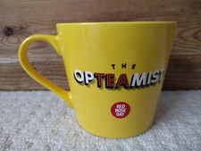 Comic Relief The OpTEAmist Optimist Red Nose Day Mug Cup Ceramic Yellow 2021 Tea