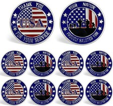 10 Pcs Military Challenge Coin Veteran Soldier Thank You for Your Service Gifts