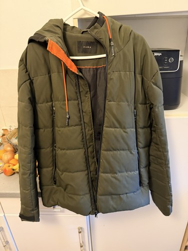 Zara mens puffer jacket green - mens,