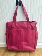 Joules Pink Leather Large Multi Pocket Tote Bag