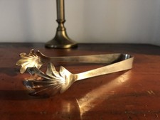 Vintage Silver Coloured Ice Tongs With  Claw Pattern