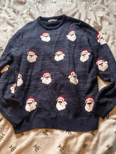 Men santa head blue - head,