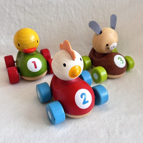 Wooden animal racing car toys - wooden,