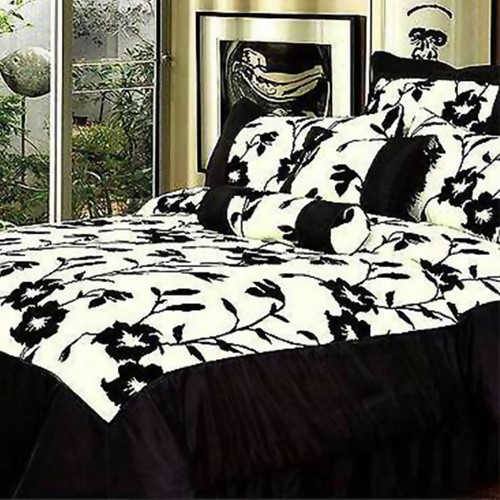 Abstract floral white black - floral,