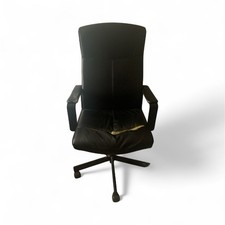 ? IKEA Millberget Swivel Office Chair – Black Faux Leather, Used, Needs Repair
