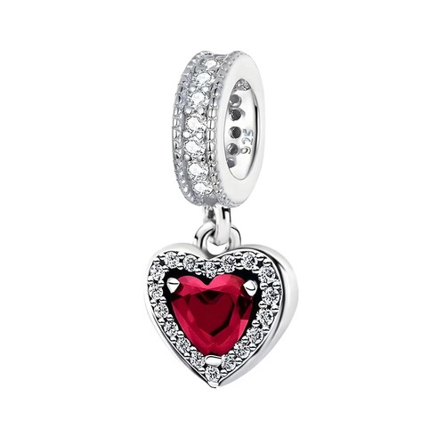 Red heart dangle charm for - red,