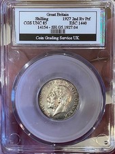 1927 Shilling, PROOF, SUPERB