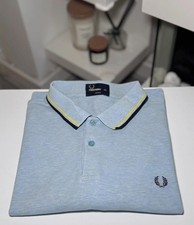 Fred Perry Light Blue Twin Tipped Polo Shirt (XXL Slim Fit)