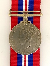 British WW2 War Medal 1939-45 GENUINE Full Size ORIGINAL ISSUE - IMPERFECT
