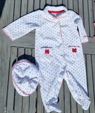 Jasper Conran  girls Peter pan Romper SUIT BABYGROW & HAT Outfit 0 - 3 Month VGC