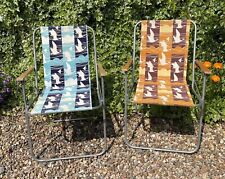 PAIR OF VINTAGE 1970/80s FOLDING DECK CHAIRS, BIRDS CAMPING / GARDEN CHAIRS