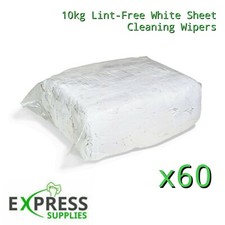 60 X 10kg Bags White Cotton Lint-Free Cleaning Rags / Wipers / Cloths / Pallet